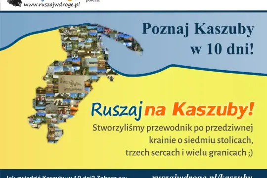 Odkryj, gdzie są Kaszuby! Mapa regionu złożona z wielu zdjęć zachęca do podróży. Poznaj Kaszuby w 10 dni z przewodnikiem.